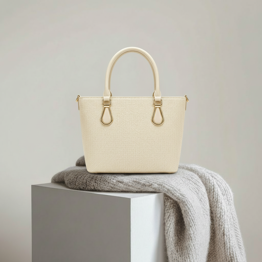 Saffiano Tote Bag -Beige