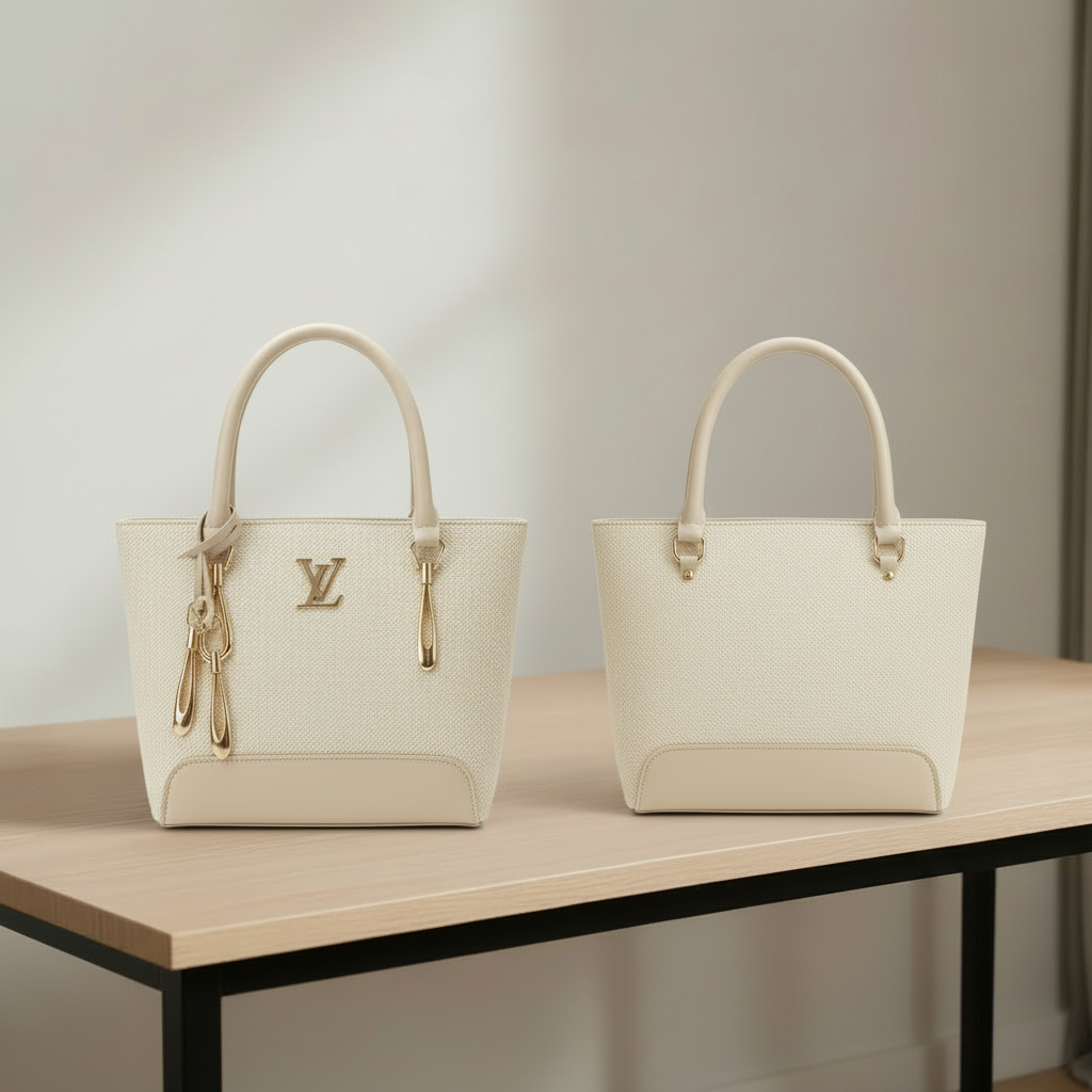 Saffiano Tote Bag -Beige