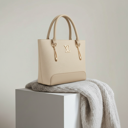 Saffiano Tote Bag -Beige