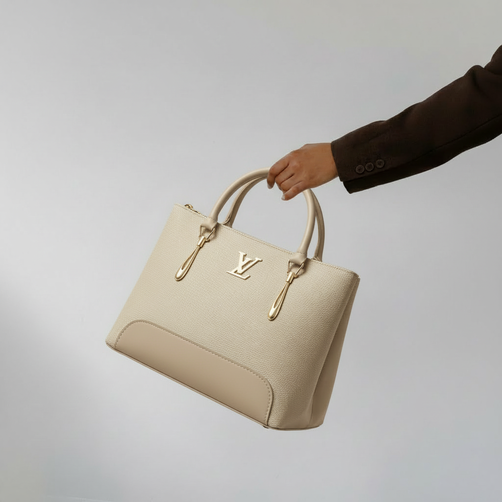 Saffiano Tote Bag -Beige